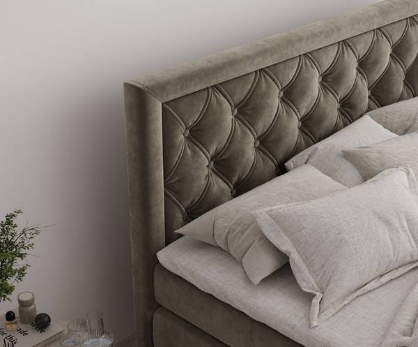 Boxspringbett Aurelia Taupe - Liegefläche Breite: 160 cm