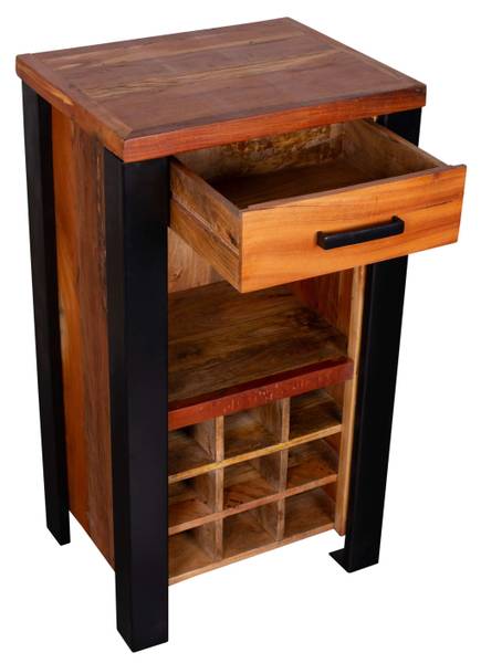 Weinschrank Venosa Braun - Mango - Eisen - 56 x 102 x 45 cm