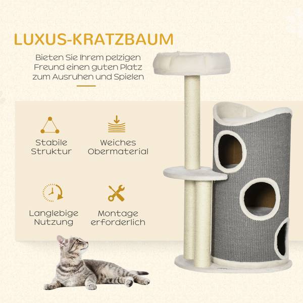 Katzenbaum BB7246 Weiß - Massivholz - 47 x 44 x 85 cm