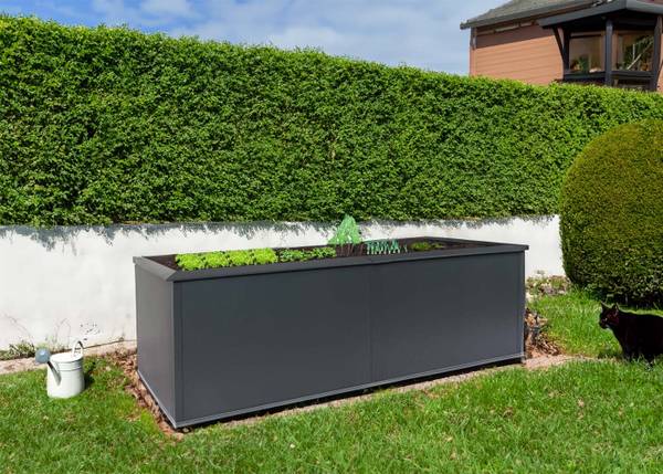 Jardinière surélevée N24 Gris - Métal - 250 x 78 x 90 cm