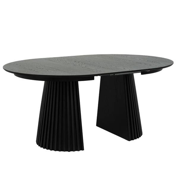 Esstisch Svendborg Schwarz - Holzwerkstoff - Metall - Holz teilmassiv - 120 x 75 x 120 cm