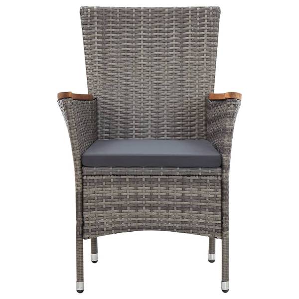 Garten Essgruppe 3002195-4 5-teilig Grau - Polyester - Akazie - Polyethylen - 90 x 75 x 90 cm