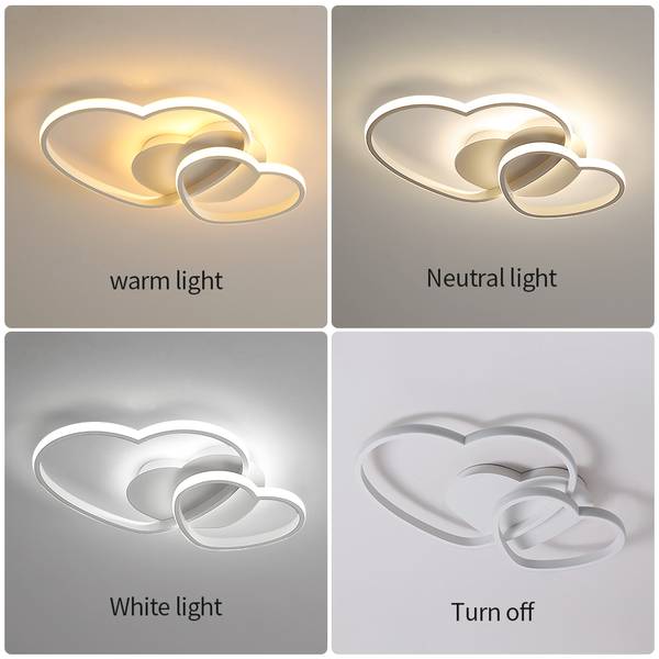 LED-Deckenleuchte Herzförmig A Weiß - Aluminium - Eisen - 33 x 8 x 50 cm