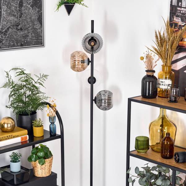 Stehlampe Cesaro Grau - Gelb - Metall - 17 x 33 x 69 cm