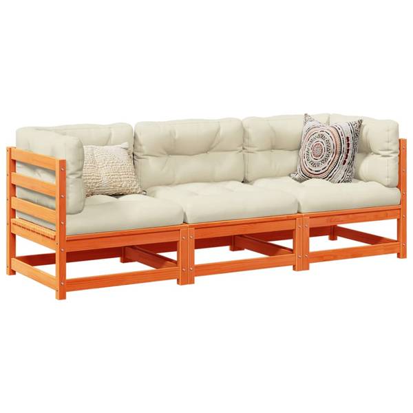 Garten-Lounge-Set 3042288-1 (3-teilig) Braun - Kiefer - 70 x 12 x 70 cm