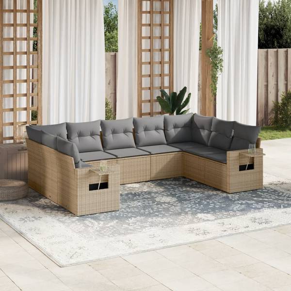 Garten-Lounge-Set 3034407-1 9-teilig Beige - Grau