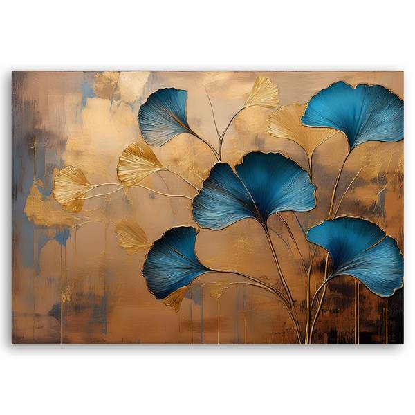 Wandbild blüten ginkgo botanik art déco 60 x 40 cm