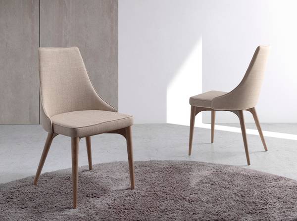 Stuhl 4032 Beige - Braun - Mischgewebe - Strukturstoff - Flachgewebe - Webstoff - 50 x 91 x 60 cm