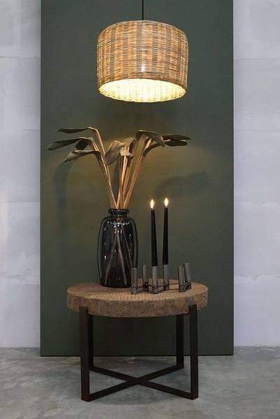 Hängelampe Natura Beige - Bambus - 39 x 25 x 39 cm