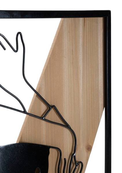 Wanddekoration  Strip A Ferro E Wood Schwarz - Metall - 2 x 90 x 50 cm