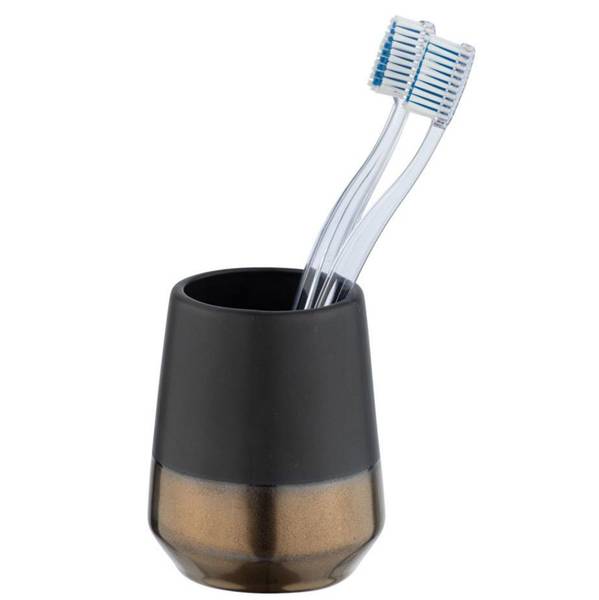 Zahnputzbecher BRANDOL Schwarz - Keramik - 8 x 10 x 8 cm