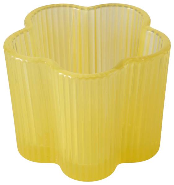 Teelichthalter FIONA I Gelb - Glas - 8 x 6 x 8 cm