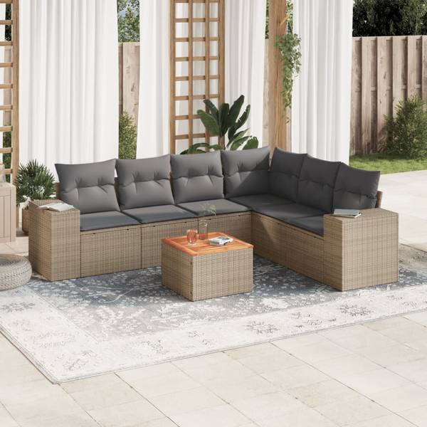 Garten-Lounge-Set 3035857-2 (7-teilig) Beige - Grau - Hellgrau