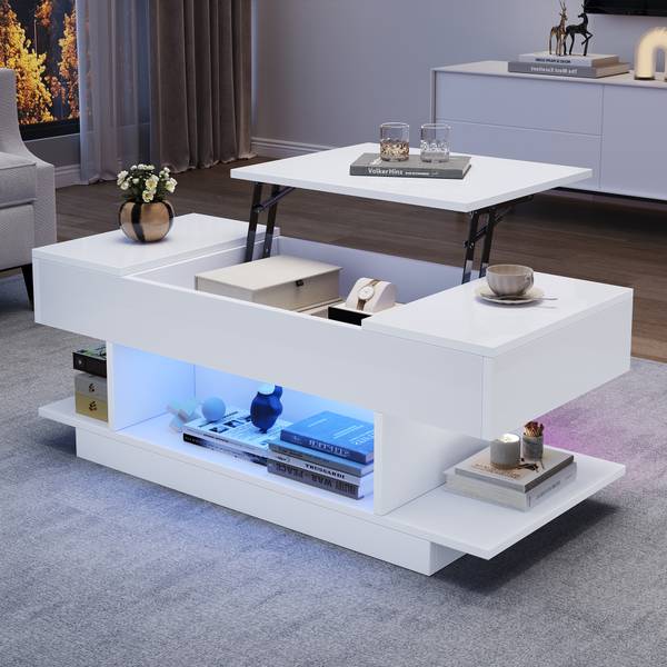 Couchtisch Hermes Ⅵ Weiß - Holzwerkstoff - 45 x 55 x 98 cm