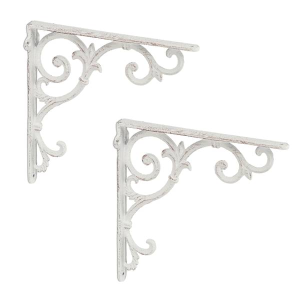 2er Set Regalwinkel antik Weiß