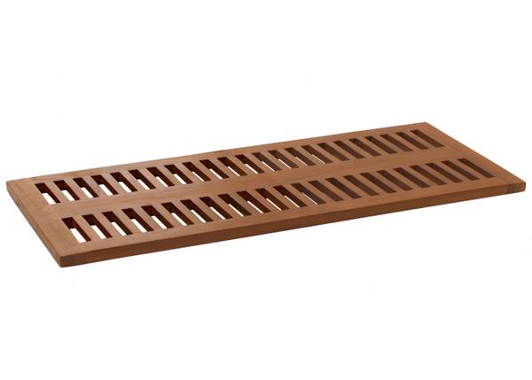 Teak-Badematte M86 Braun - Holz teilmassiv - 40 x 3 x 100 cm