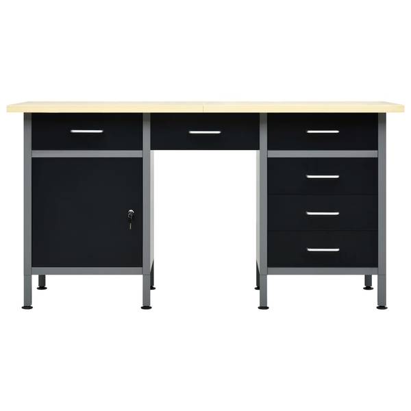 Werkbank 145347 Schwarz - Stahl - 60 x 85 x 160 cm