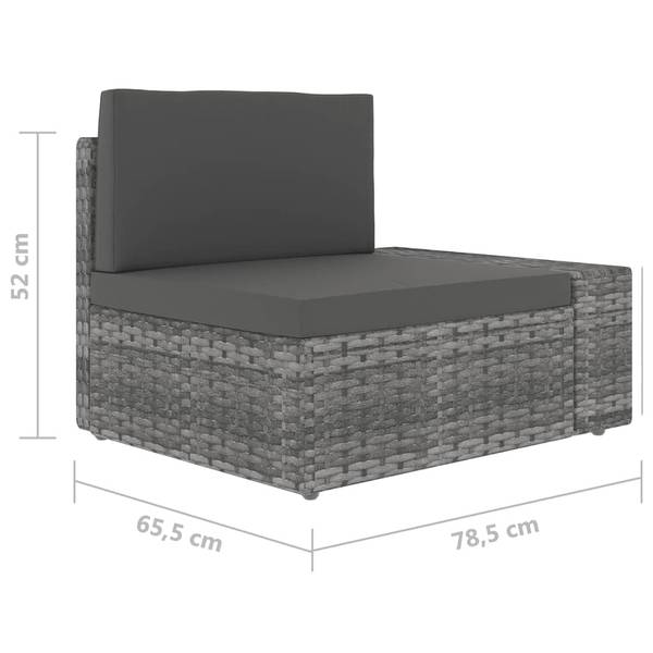 Garten-Lounge-Set 3067178 7-teilig Grau - Rattan - 50 x 26 x 90 cm