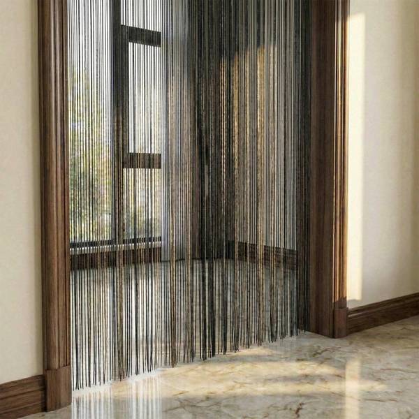 Gordijnen DRAADJES zwart - polyester - 90 x 200 x 200 cm