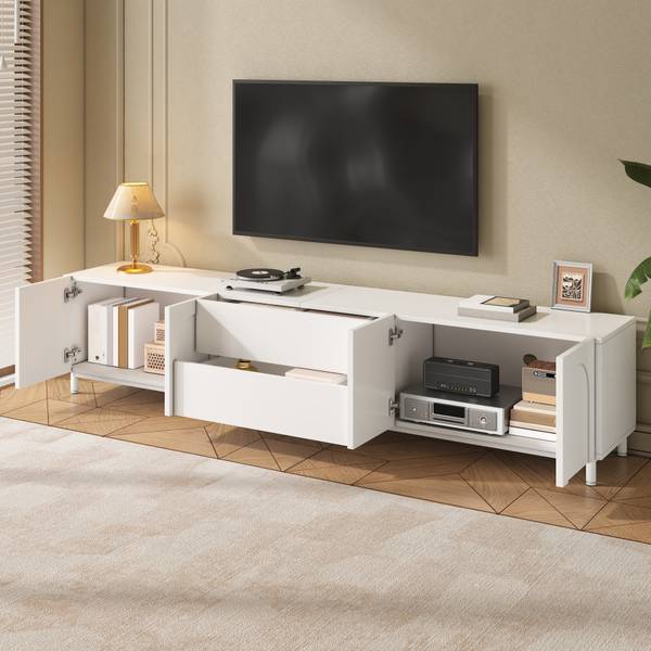 TV-Schrank Eos Ⅷ Weiß - Holzwerkstoff - Metall - 40 x 48 x 180 cm