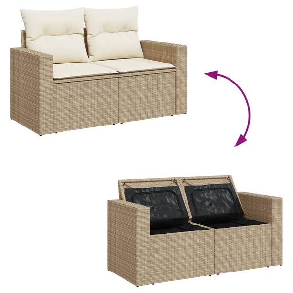 Garten-Lounge-Set 3035720-4 (11-teilig) Beige - Creme - Weiß
