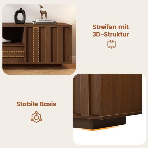 TV-Schrank Philotes Ⅶ Braun - Holzwerkstoff - 180 x 45 x 40 cm