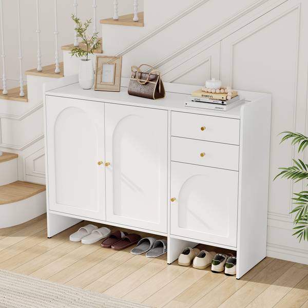 Schuhschrank DianaBA Ⅳ Weiß - Holzwerkstoff - 120 x 90 x 35 cm