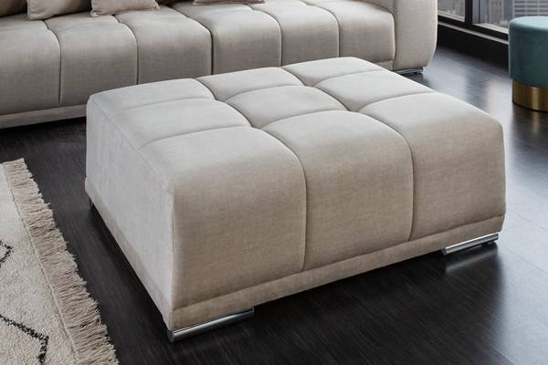 Hocker ELEGANCIA Beige - Polyester - Samt - 110 x 43 x 90 cm