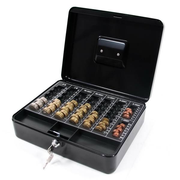 Geldkassette SAFE Schwarz - Stahl - 30 x 9 x 24 cm