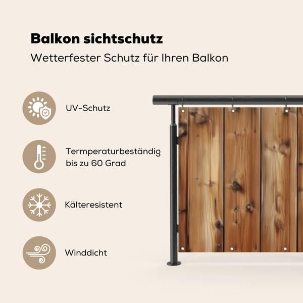 BALKON-SICHTSCHUTZ Holzpaneele 500 x 90 cm