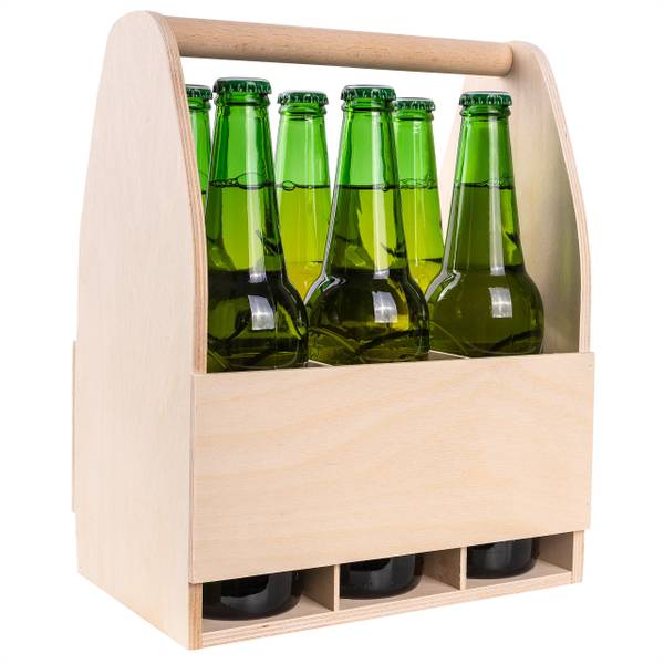 Flaschenträger Fabian Beige - Holzwerkstoff - 16 x 30 x 24 cm