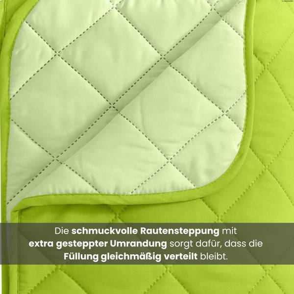 Bettdecke Sommer Steppbett Sommerdecke Grün - 155 x 220 cm
