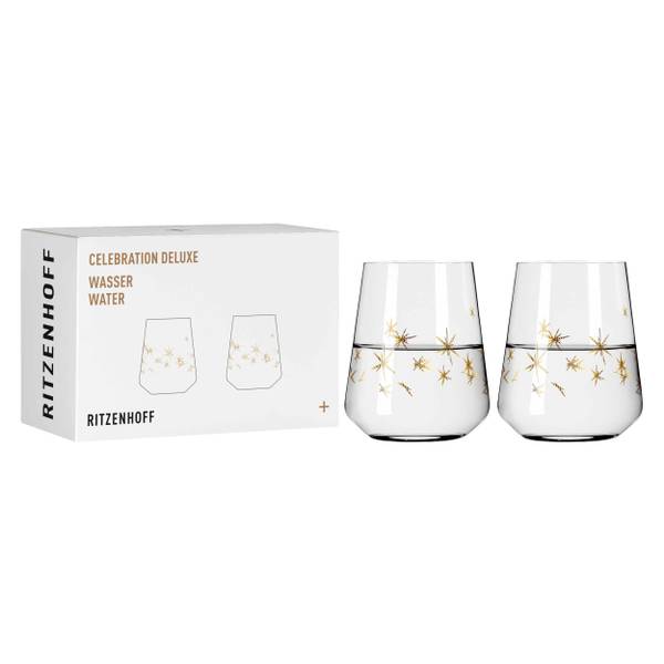 Wasserglas Celebration Deluxe (2er-Set) Kristallglas - 10 x 11 x 10 cm
