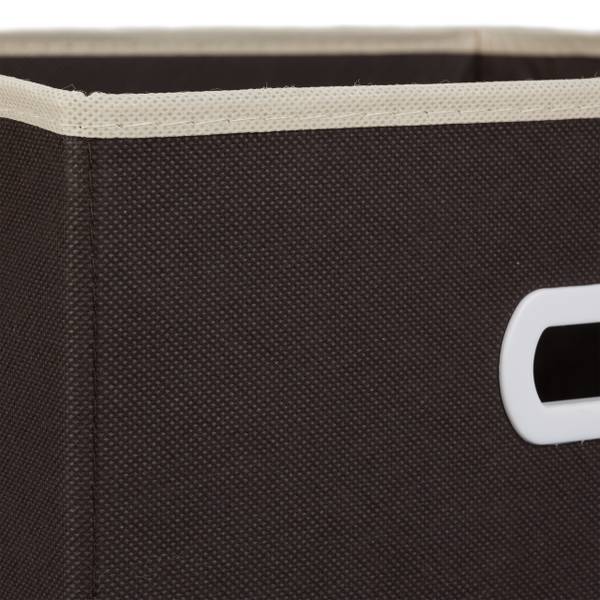 Boîte de rangement pliable lot de 4 Marron - Blanc - Papier - Matière plastique - Textile - 30 x 30 x 30 cm