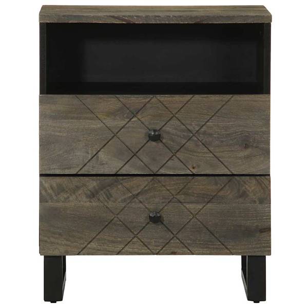 Nachttisch X4752 Schwarz - Massivholz - 33 x 62 x 50 cm