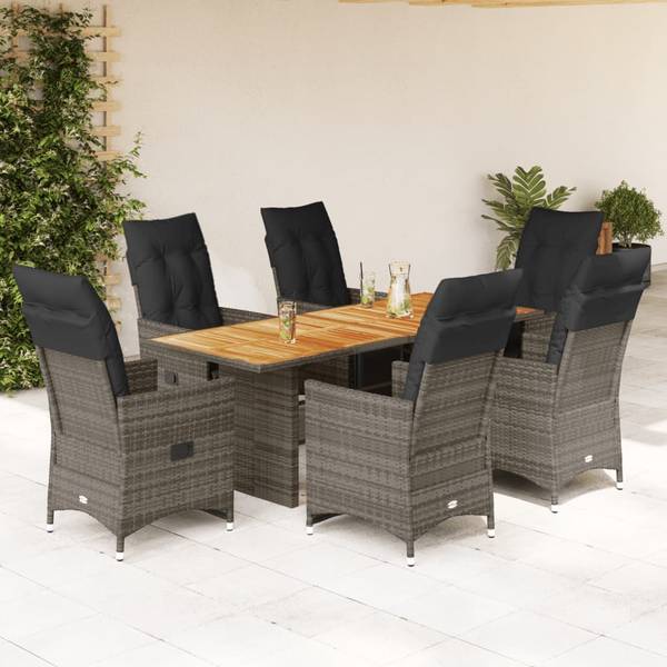 Garten-Essgruppe 3037735-4 (7-teilig) Grau - Stahl - 80 x 75 x 190 cm