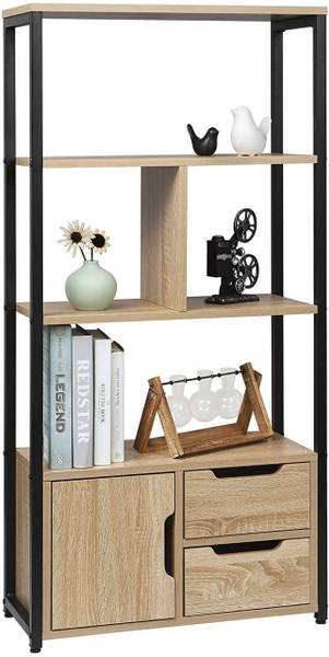 Standregal Jasmin Braun - Holzwerkstoff - Metall - 58 x 120 x 24 cm