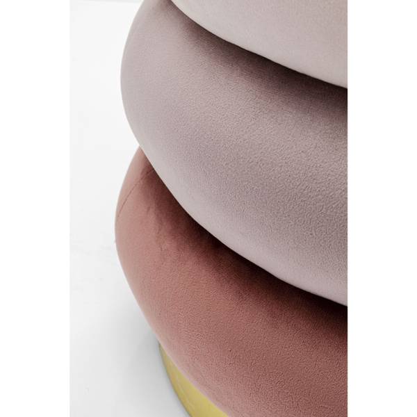 Hocker Sandwich Pink - Polyester - Samt - 45 x 40 x 45 cm