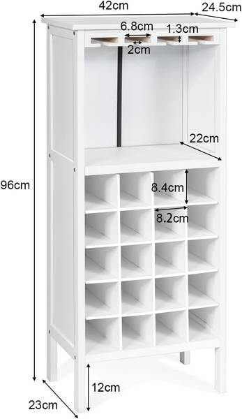 Casier à Vin TI73361ITFR Blanc - Bois manufacturé - 25 x 96 x 42 cm