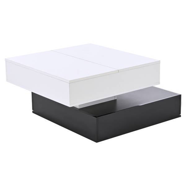 Couchtisch Hermes Ⅵ Schwarz - Weiß - Holzwerkstoff - 90 x 55 x 90 cm