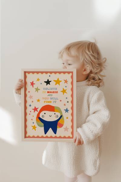 Poster Magic Bunte Sterne 30 x 40 cm