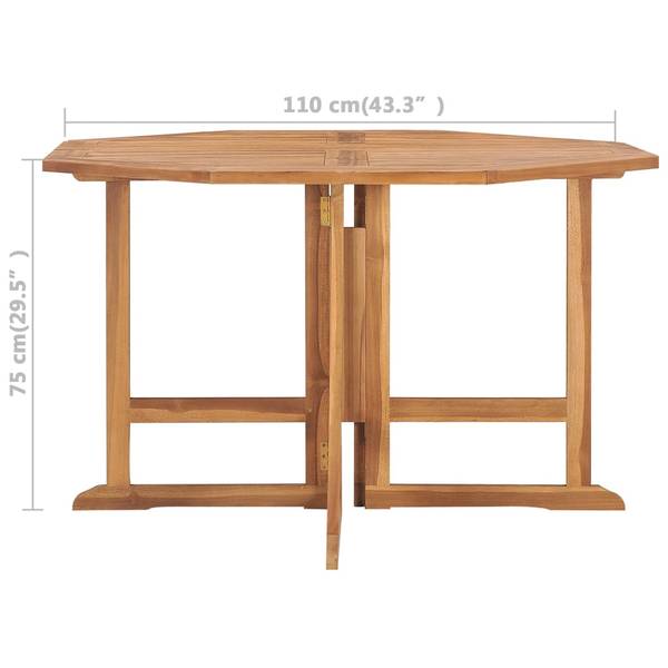 Tuintafel 3015079 bruin - teakhout - 110 x 75 x 110 cm