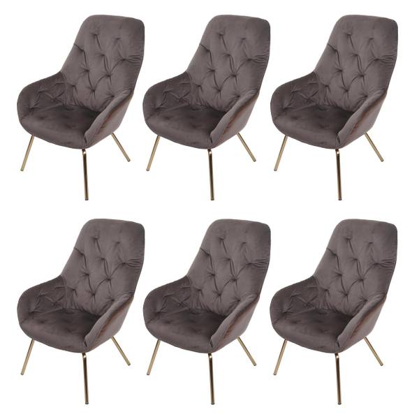 Esszimmerstuhl K26 (6er-Set) Braun - Textil - 68 x 98 x 79 cm
