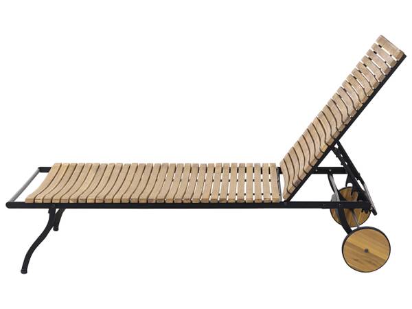 Gartenliege LASCARI Schwarz - Braun - Massivholz - 69 x 86 x 200 cm