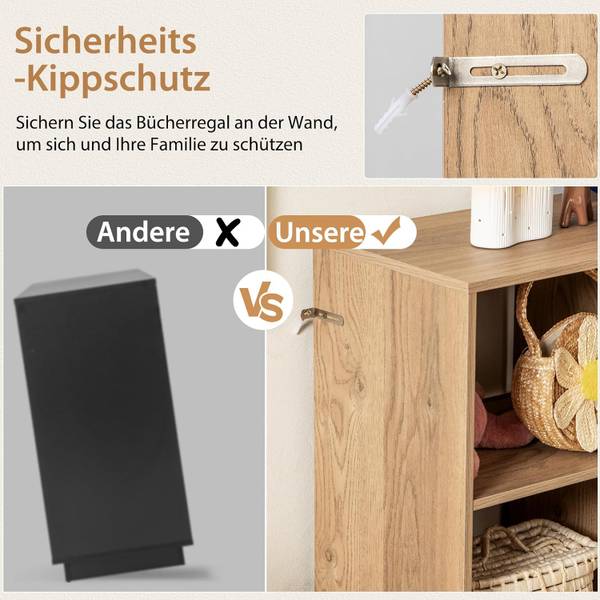 Bücherregal CB10456 Braun - Holzwerkstoff - 35 x 80 x 120 cm