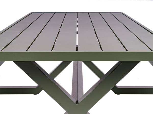 Picknicktisch Dex Grün - Aluminium - 186 x 77 x 200 cm