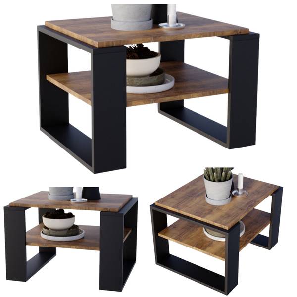Couchtisch KAJA 63 Holz - Schwarz