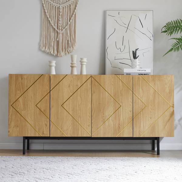 Sideboard-BB3024 Beige - Holzwerkstoff - 160 x 78 x 40 cm