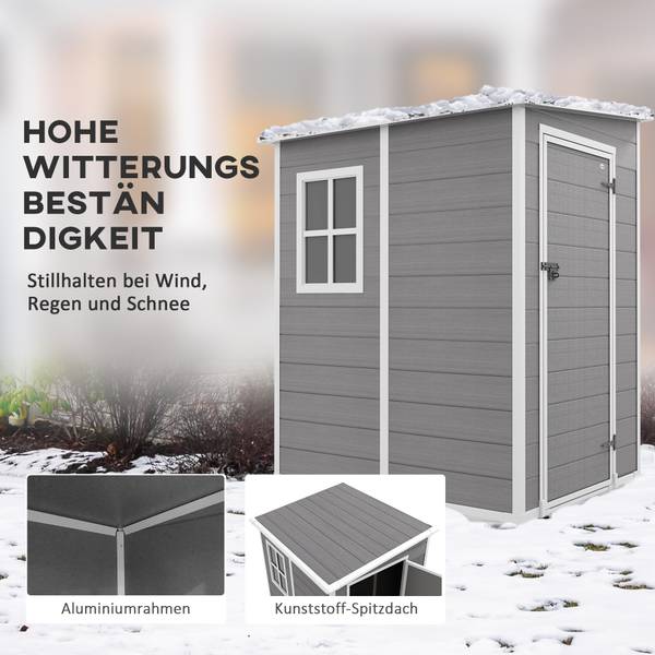 Gartenhaus 845-952V00GY Grau - Aluminium - 149 x 192 x 122 cm