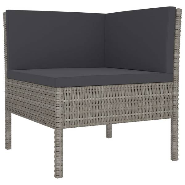 Garten-Lounge-Set 3094358 8-teilig Grau - Polyrattan - 60 x 35 x 60 cm